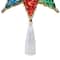 8" Pre-Lit Red and Green Crystal 8-Point Star Christmas Tree Topper - Clear Lights
